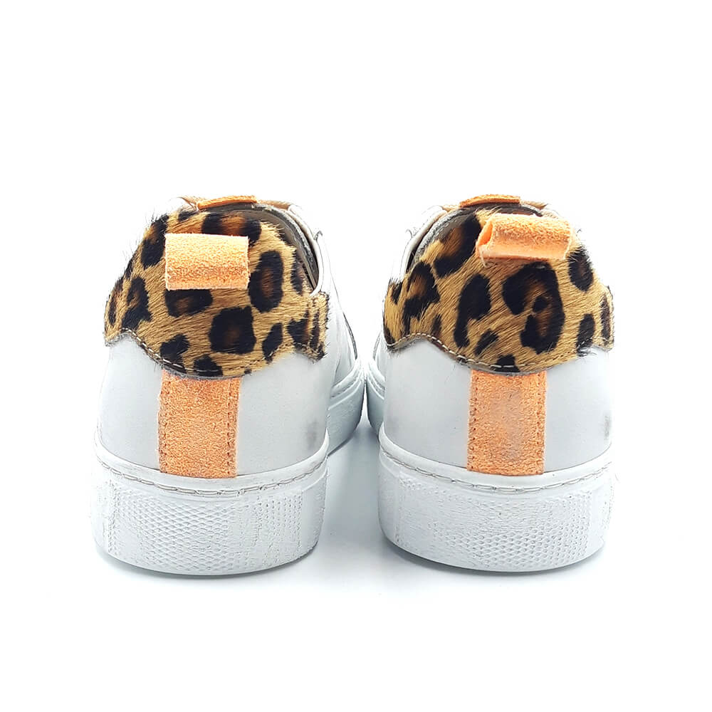 Hacer un nombre Célula somatica melocotón Zapatillas deportivas naranja leopardo - Elena Torrens