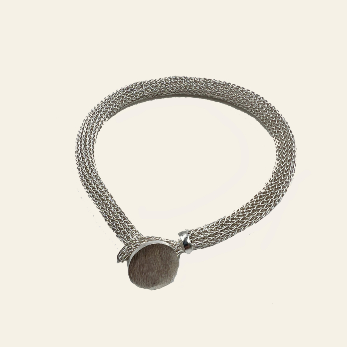 Pulsera malla sencilla plata