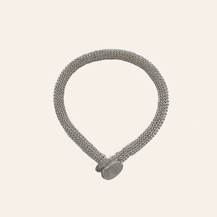 Pulsera malla sencilla plata - Imagen 2