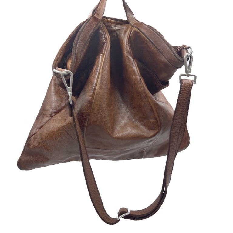 Vive la difference bolso de piel caramelo