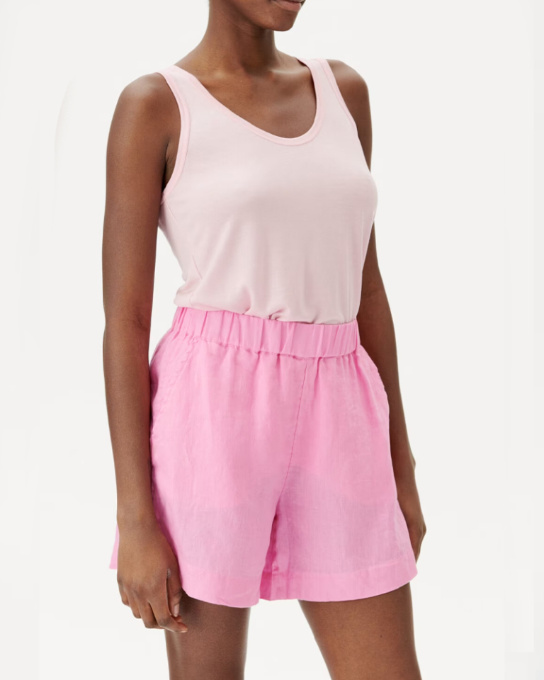 Short de lino rosa - Imagen 4