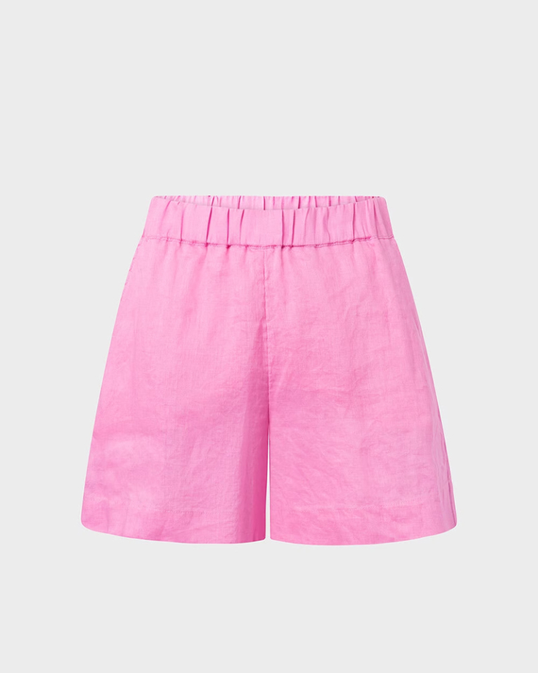 Short de lino rosa - Imagen 2