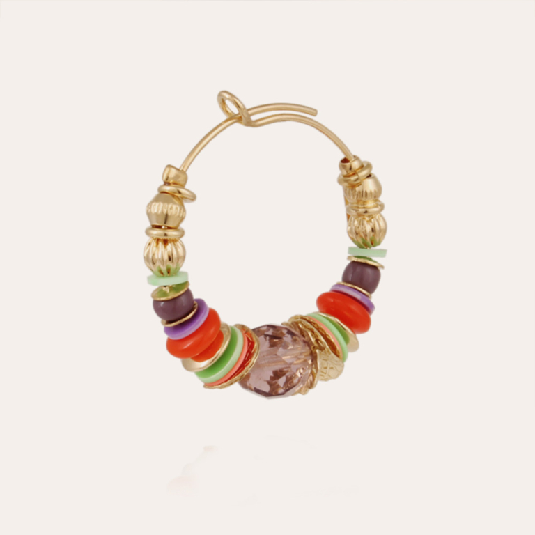 Gas bijoux pendientes circulares con cuentas de colores naranja - Imagen 2
