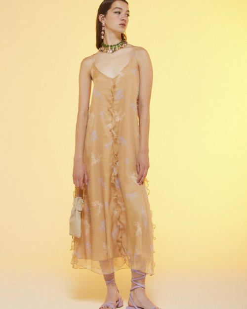 Ottod'Ame vestido porcelana con escote en V