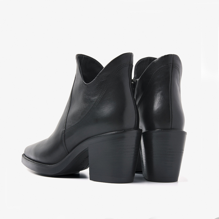 Botas de caña baja con tacón negras - Imagen 2