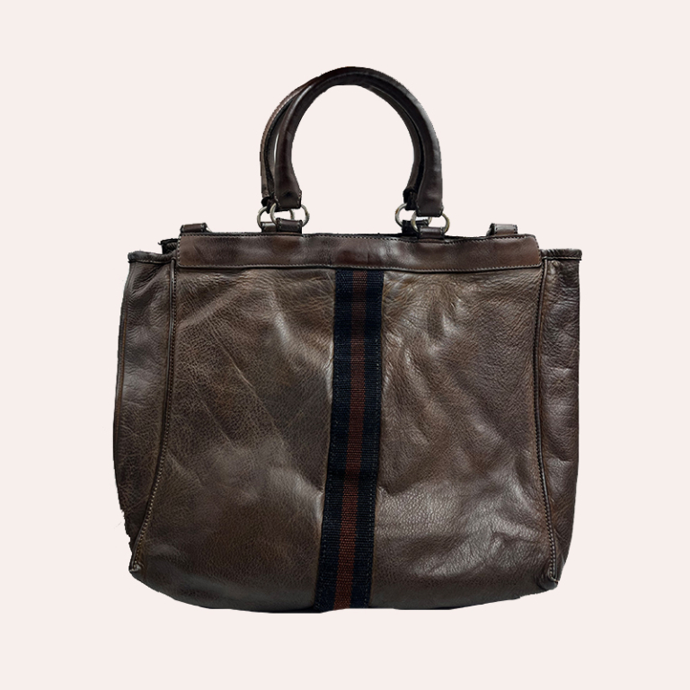 Bolso Tokyo de piel con tejido vertical - Imagen 2
