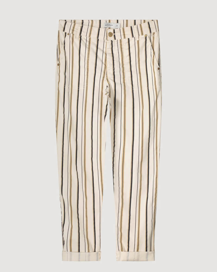Pantalon algodon crudo rayas tostado fp 13386