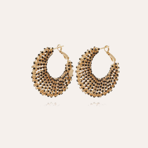 GAS BIJOUX PENDIENTES IZZIA ORO STRASS NEGRO 13376A