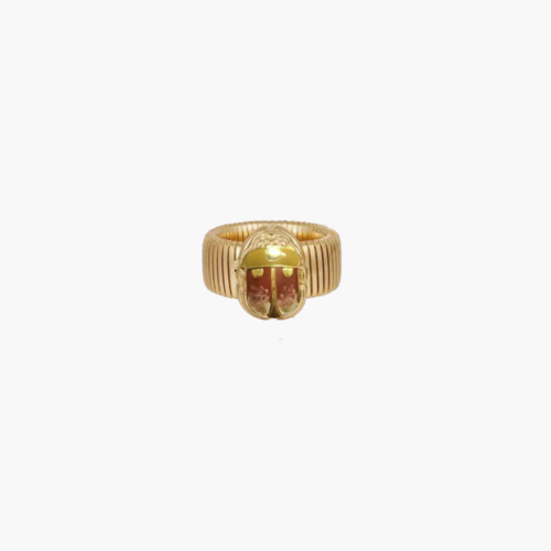 gas bijoux anillo aida oro escarabajo rojo