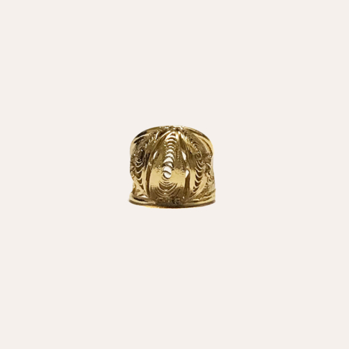 gas bijoux anillo pelota oro frente detalle