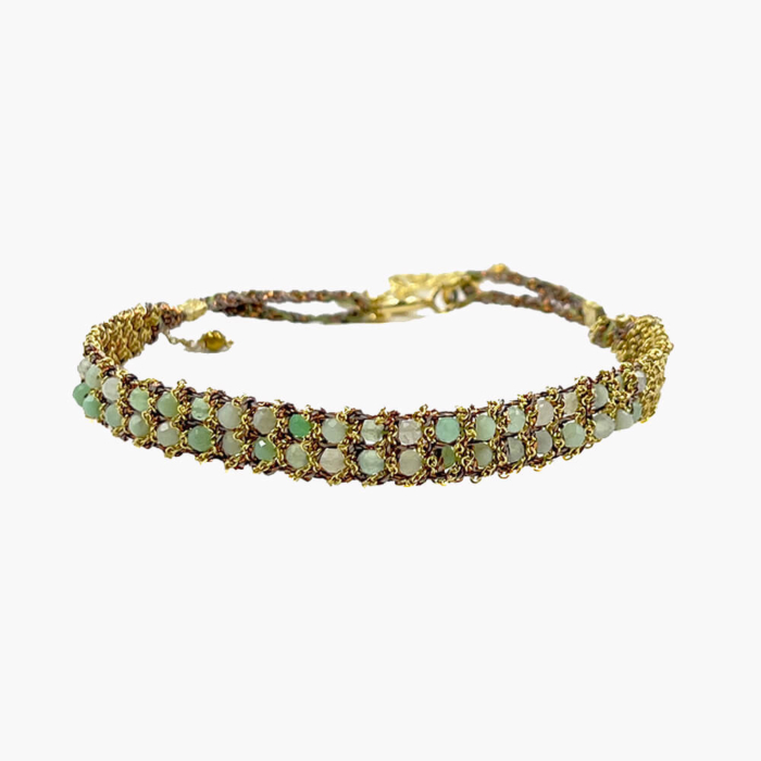 Pulsera Sun dorada crisoprasio