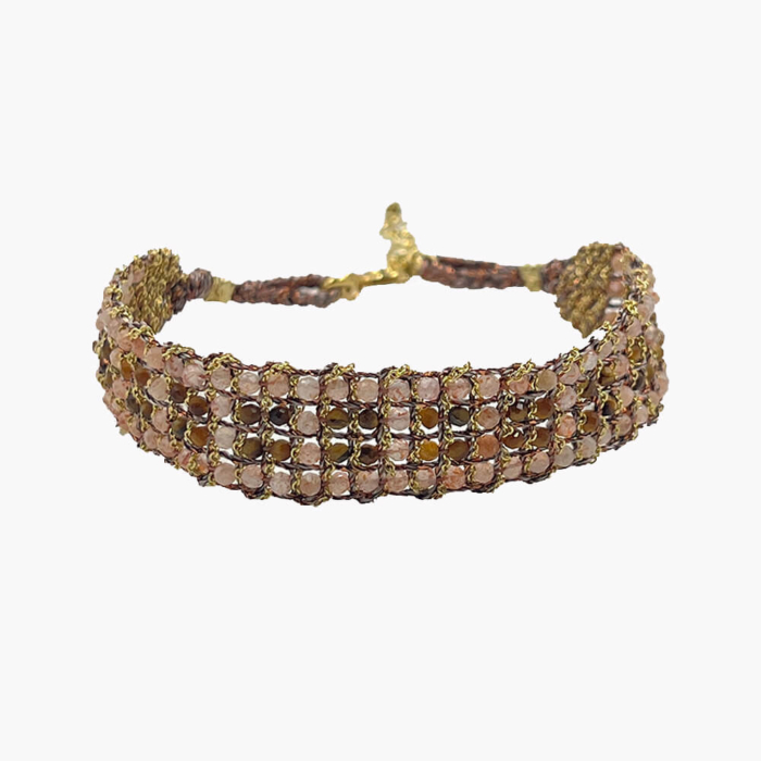 Pulsera Jaipur dorada ojo de tigre