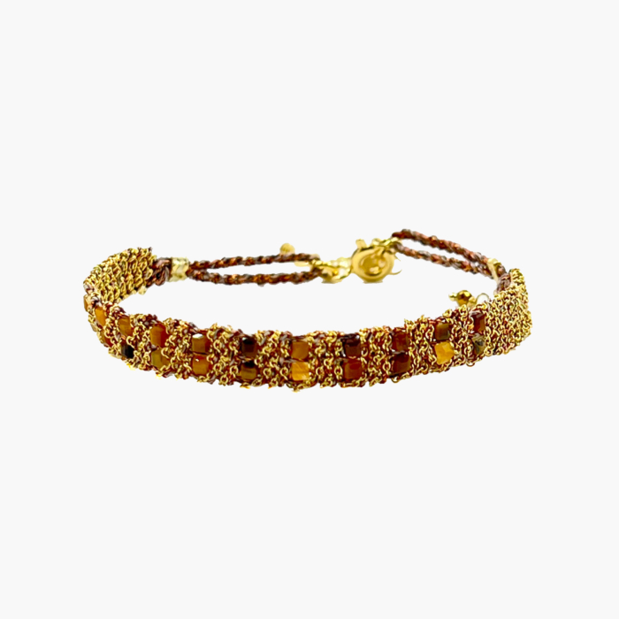 Pulsera Sun 2 dorada ojo de tigre