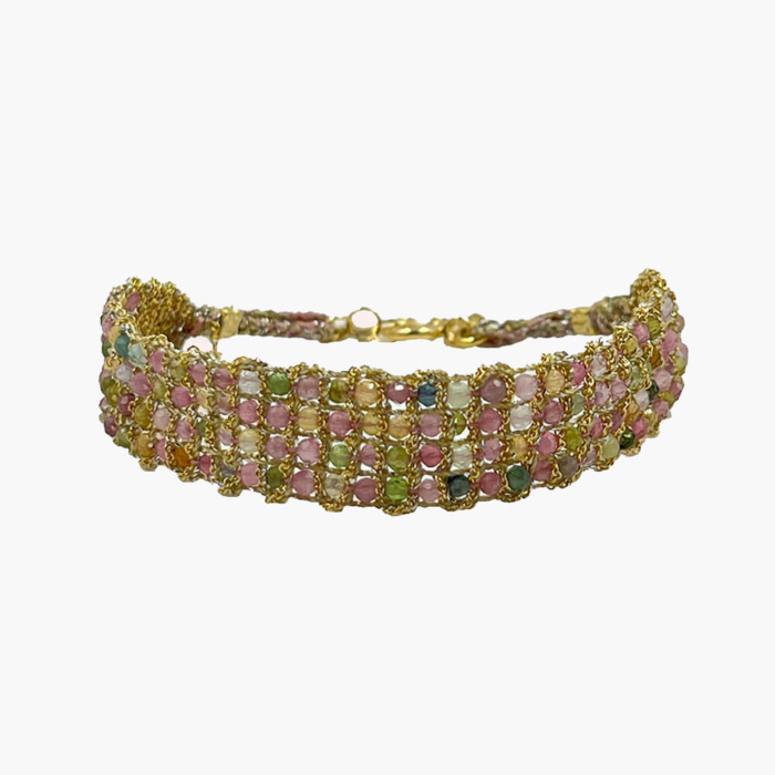 Pulsera Jaipur dorada turmalinado mix