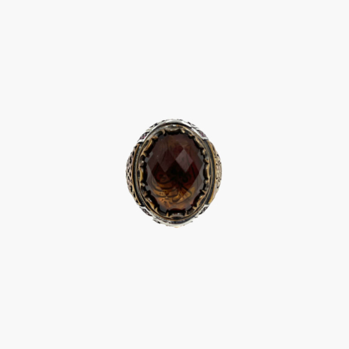 Anillo de Plata con Baño de Oro y Piedra Citrino
