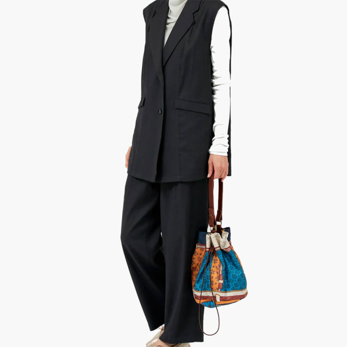 Bolso seda y piel manipuri