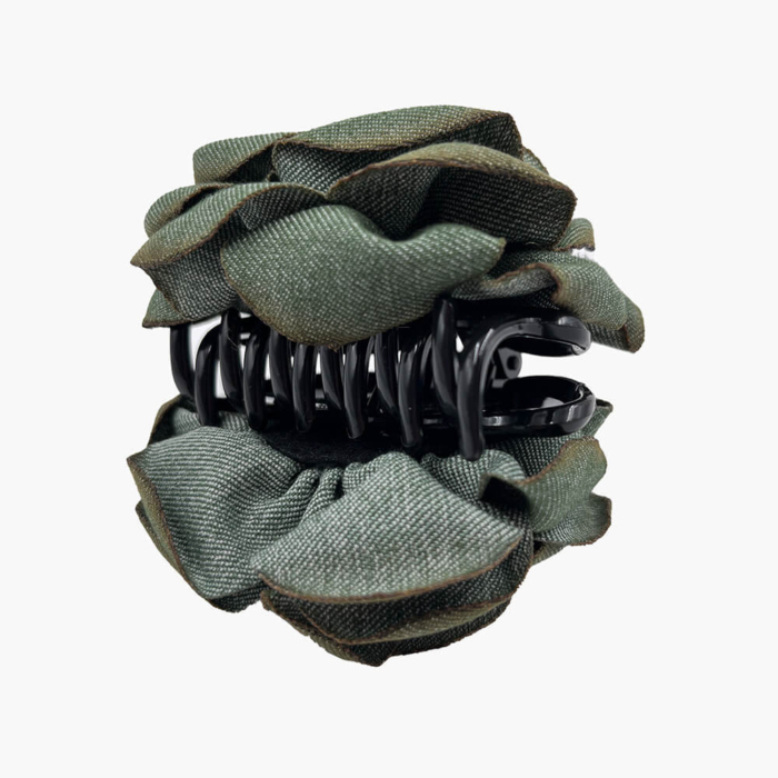 Pinza de pelo doble Flor Verde Tejano - Imagen 2