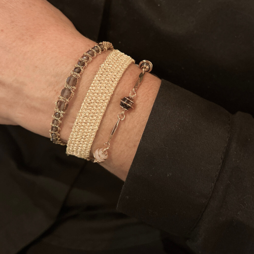 Gas Bijoux Pulsera Perla Serti oro