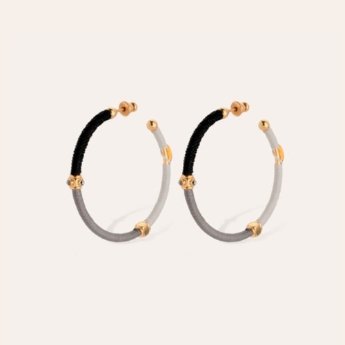 PENDIENTES ZANZIFULL GRIS Y NEGRO 1