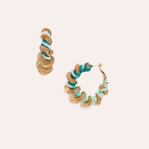 gas-bijoux-Green-Tourbillon-Twisted-Hoop-Earrings
