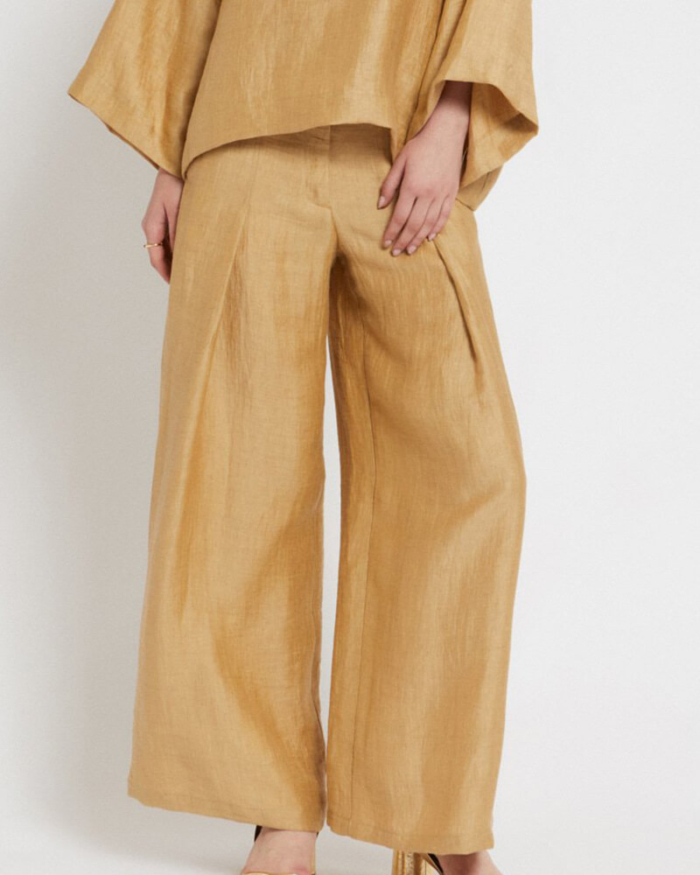 Ottod’Ame Pantalón Satin Gold