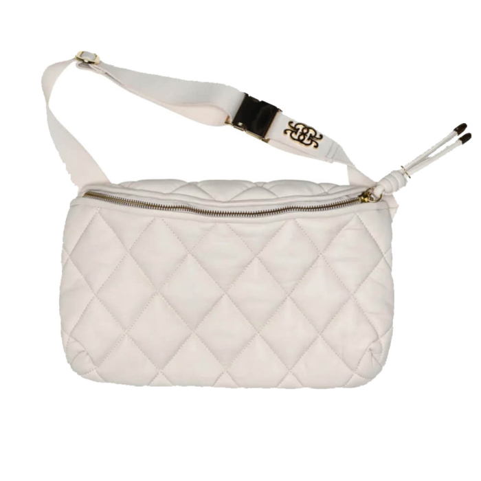 Bolso bandolera de piel beige