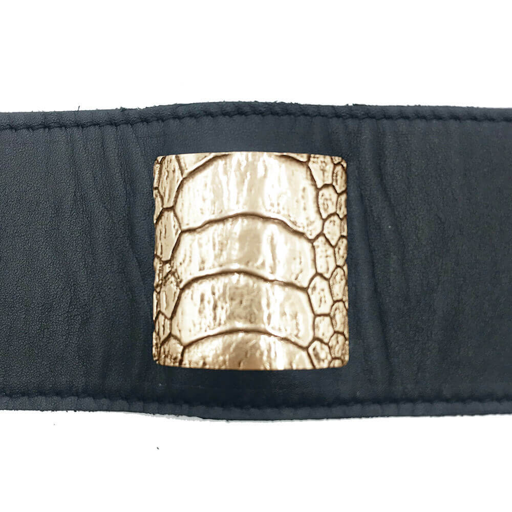 Elena Estaun Brazalete Croco Oro - Imagen 3