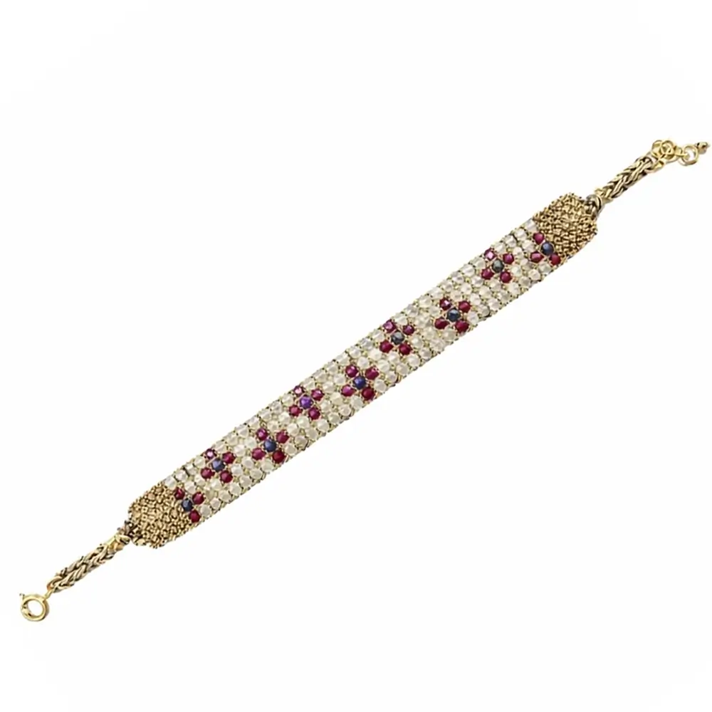 Pulsera Jaipur Prehnita, Rubí en Turmalina y Lapislázuli - Imagen 3
