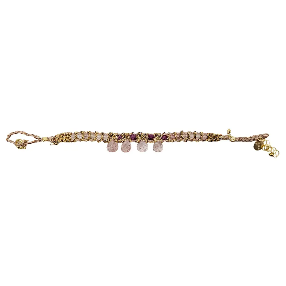 Pulsera Candy Drop Cuarzo Fragola y Rubí en Turmalina - Imagen 3