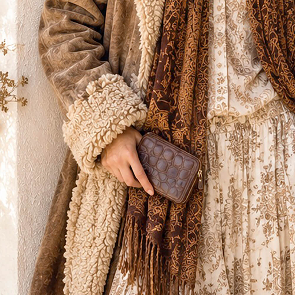 Campomaggi Cartera Croco Chocolate