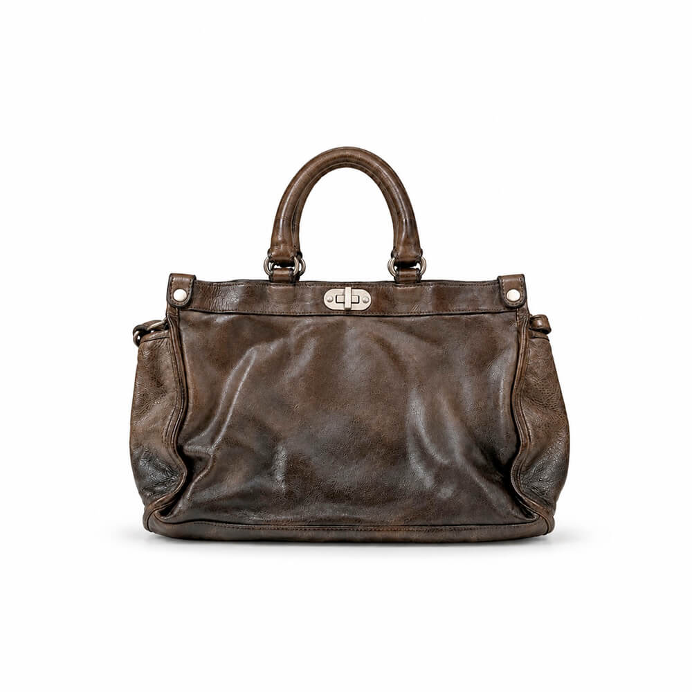 Vive la Différence Bolso de Piel en Degradé Chocolate