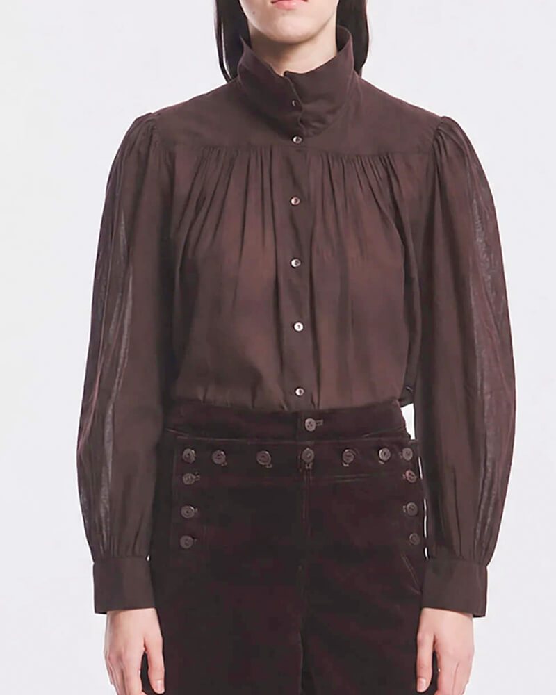 Antik Batik Blusa Angeli en Color Chocolate