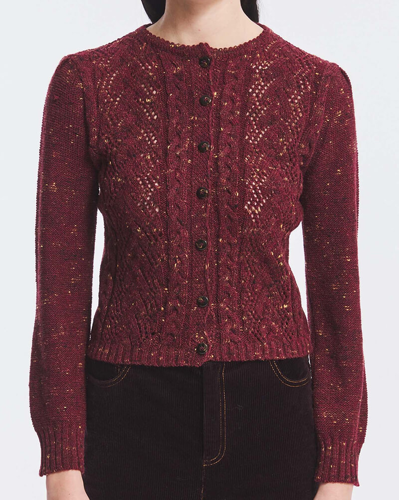 Antik Batik Cardigan Mireille de Jersey Ajustado de Alpaca y Lana Merino