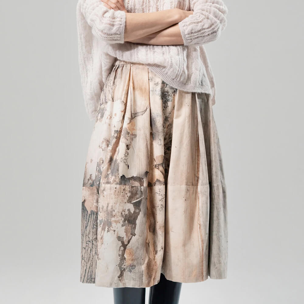 Falda Zoe Nona Decay de Pana de Algodón Estampada