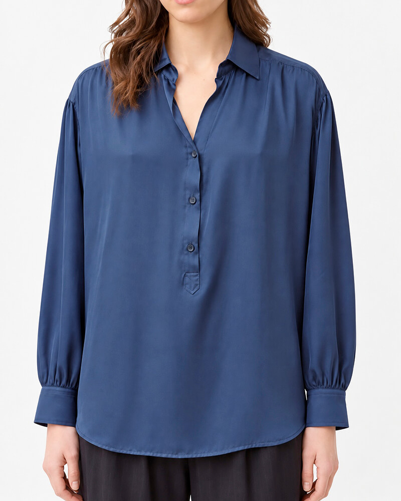 Diega Camisa Calbiza en Azul Plomo