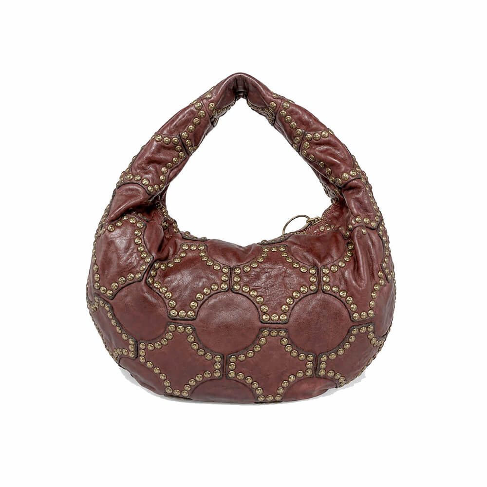 Campomaggi Bolso Marisa M de Piel Vino Burdeos con Remaches