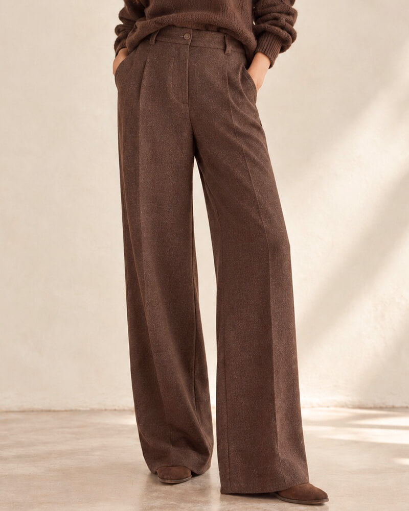 Pantalón Nanet de Pierna Ancha Marrón